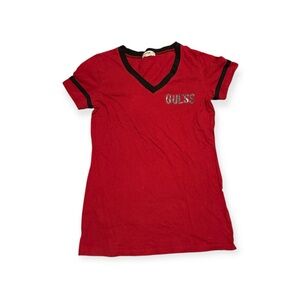 Women’s Guess Red V-Neck with Sequence Detailing Size Small